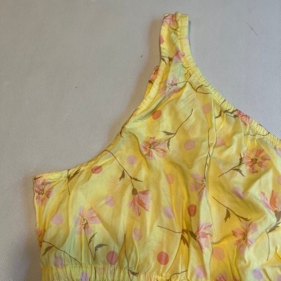 BP Womens One Shoulder Crop Top Yellow Floral Size‎ Small - Picture 5 of 9